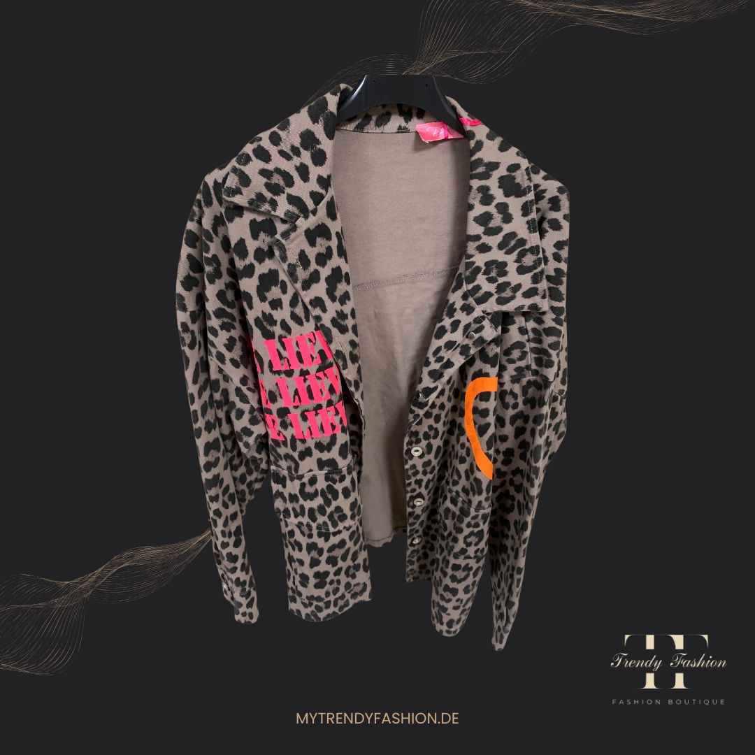 Jeansjacken - Leo Muster - Trendy Fashion
