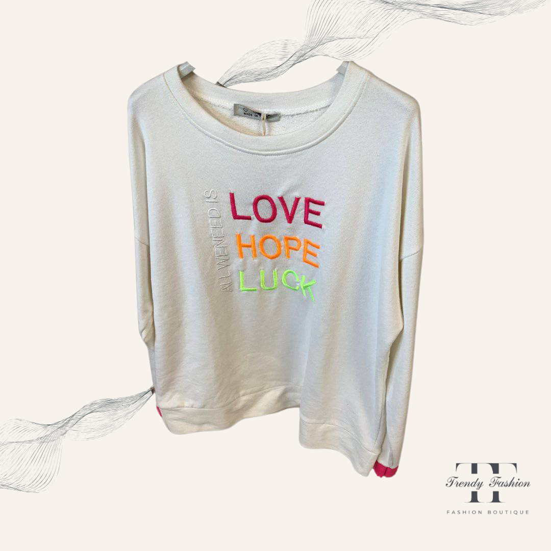 Pullover - Love / Hope / Luck - Trendy Fashion