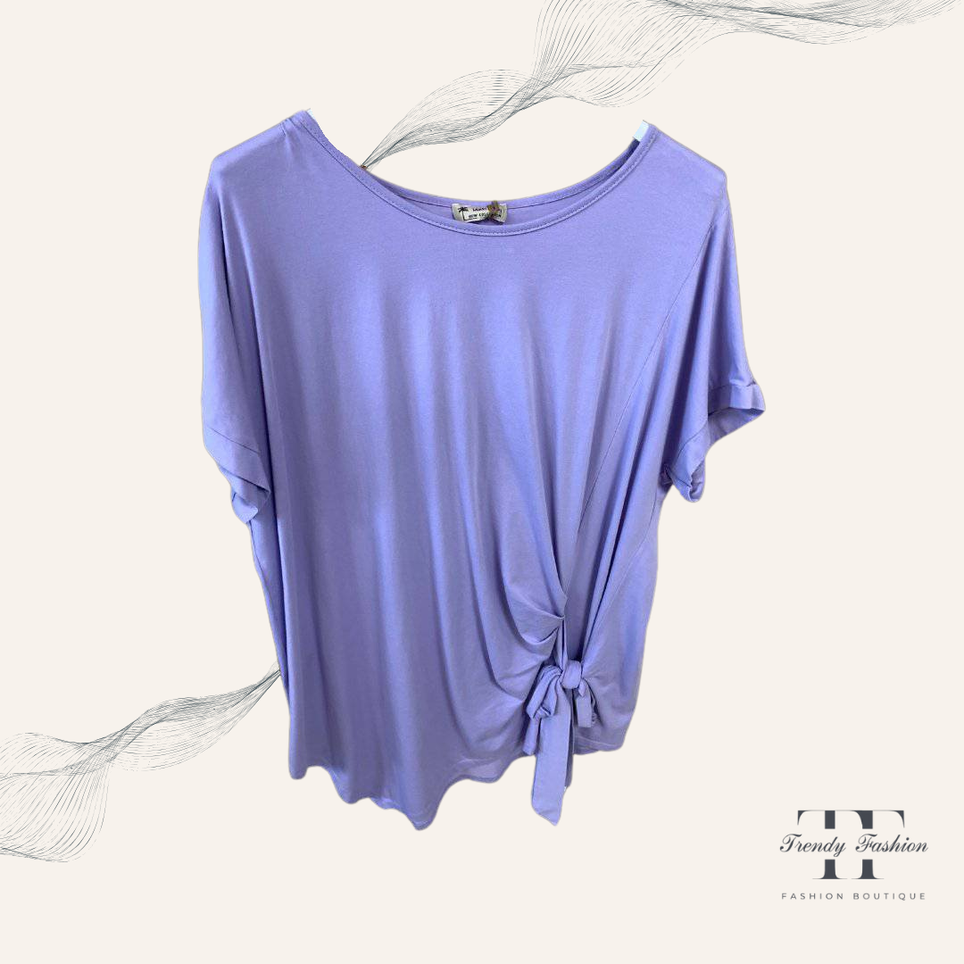 Shirt Knoten Flieder - Trendy Fashion