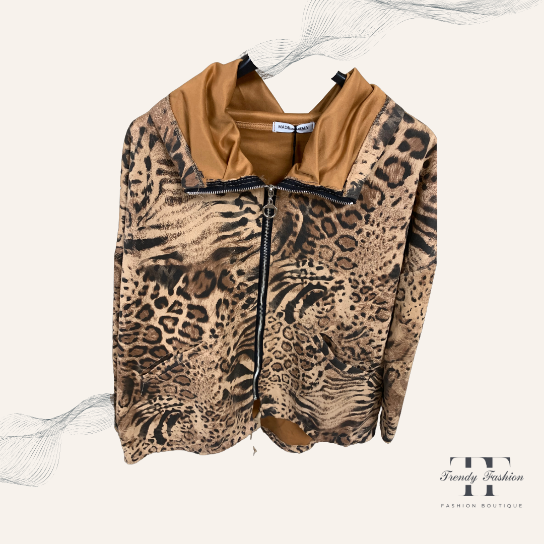 Sweatacke - im Leo Muster - Trendy Fashion