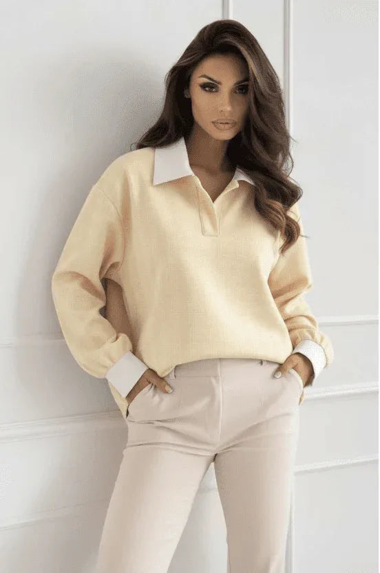 Damen Pullover Salerno – Zeitloses Design, Warm & Hochwertig, Grün & Weiß