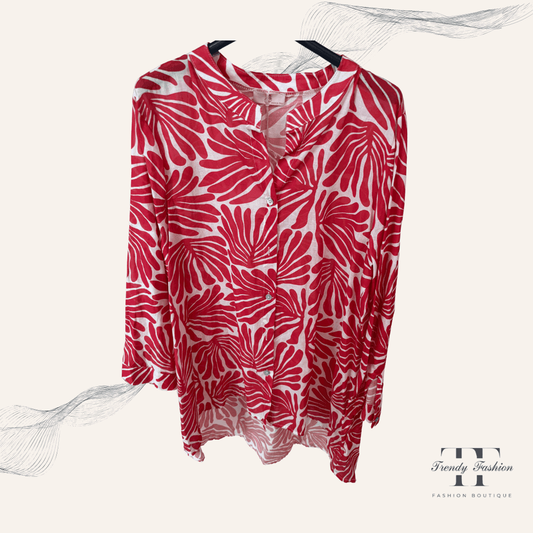 „Muschelglanz“ – Baumwoll-Bluse mit zarten Knöpfen - Trendy Fashion