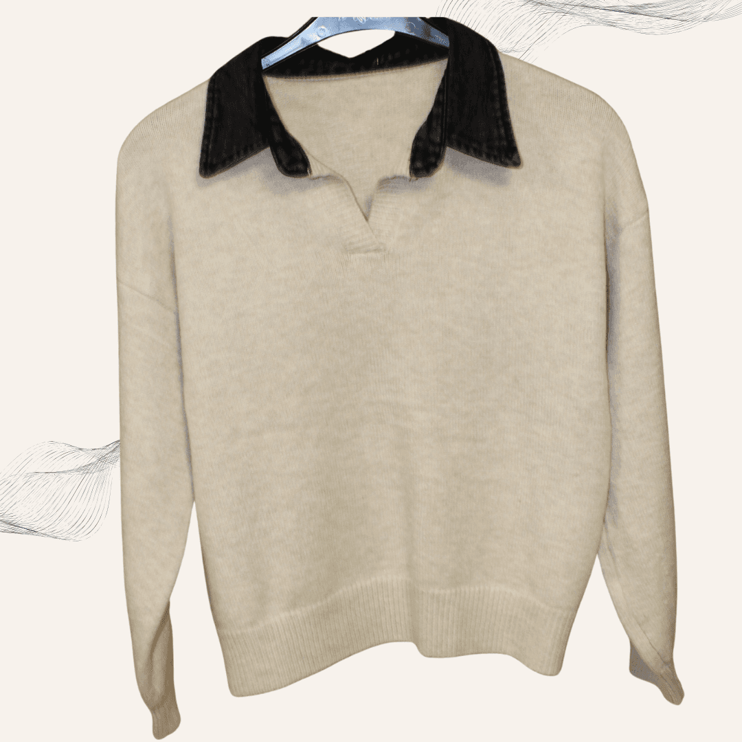 Strickoberteil - Jeans Applikationen