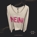 Damen Langarmshirt Bevor du fragst NEIN – Lustiges Rosa Statement-Shirt