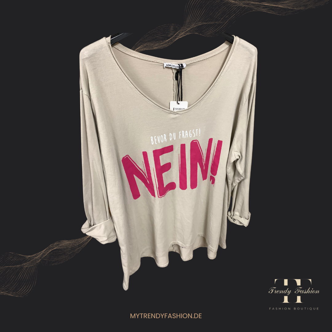 Langarm Shirt - Bevor du fragst NEIN - Trendy Fashion