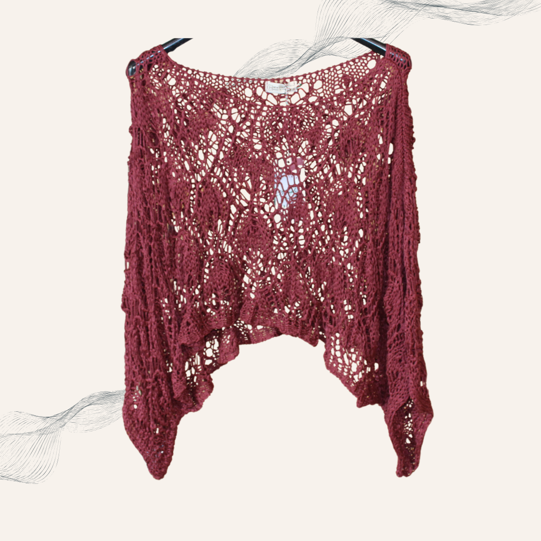 Boho Häkel-Strickponchos