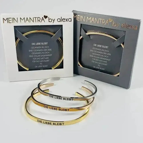 Damen Mantraarmreif Die Liebe bleibt – Bedeutungsvoller Trauerschmuck & Geschenk