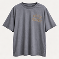 GOOD VIBES Oversize T-Shirt Grau mit Leo-Print – Trendshirt Damen