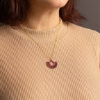 Halskette mit Holzanhänger - 'Boho'