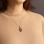 Halskette mit Holzanhänger - 'Sunrise'