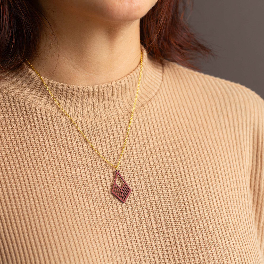 Halskette mit Holzanhänger - 'Tribe'