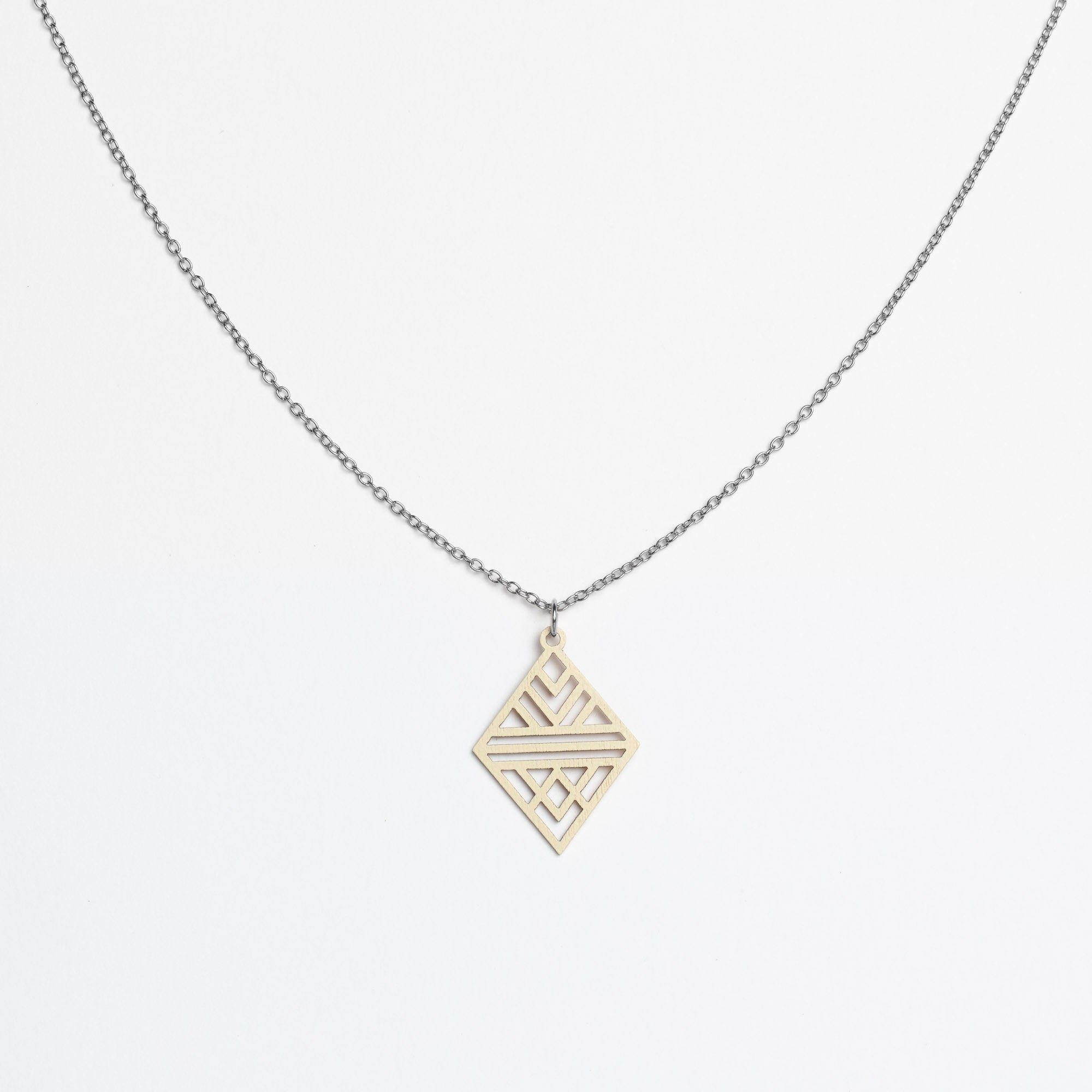 Halskette mit Holzanhänger - 'Tribal Echo'