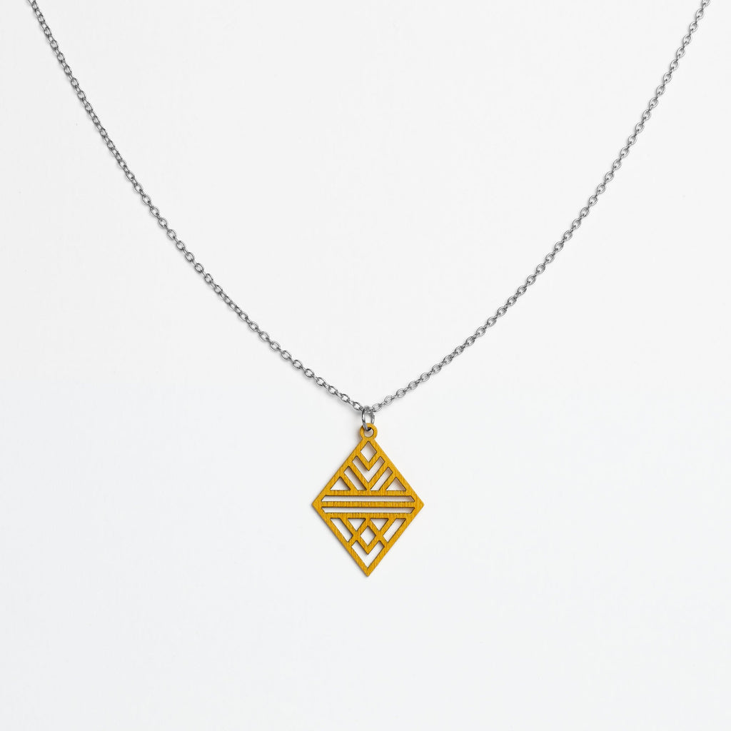 Halskette mit Holzanhänger - 'Tribal Echo'