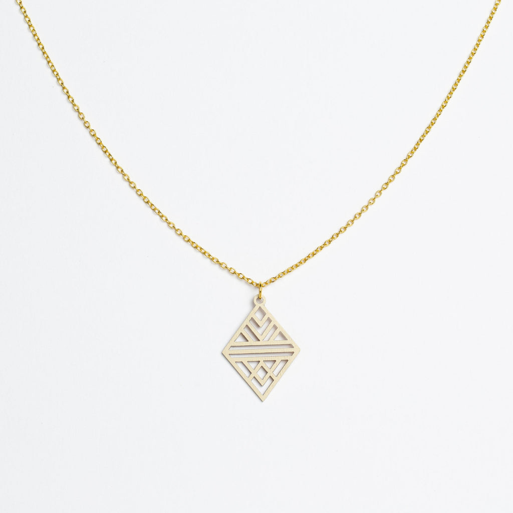 Halskette mit Holzanhänger - 'Tribal Echo'