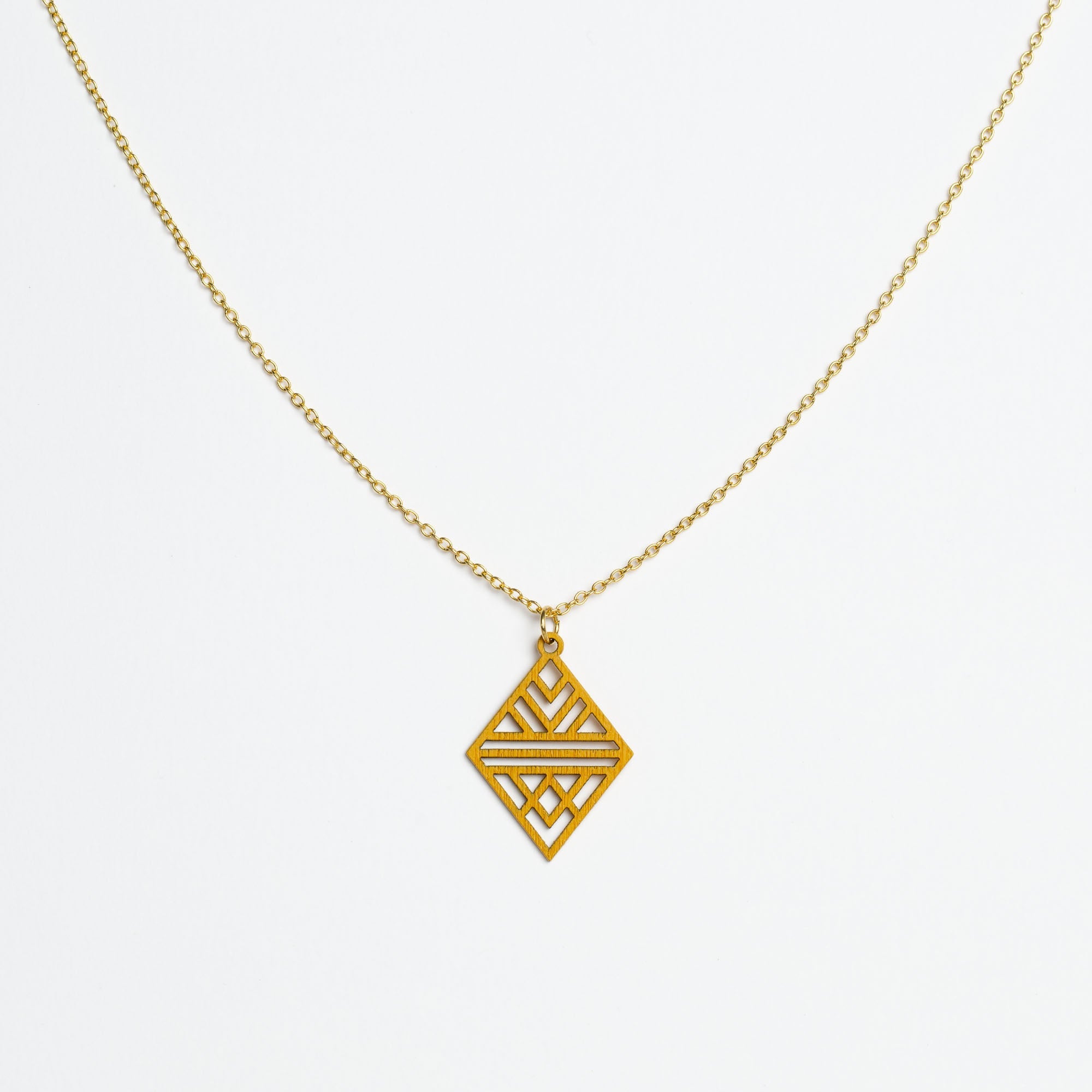 Halskette mit Holzanhänger - 'Tribal Echo'