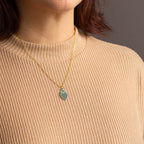 Halskette mit Holzanhänger - 'Leaf'