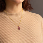 Halskette mit Holzanhänger - 'Leaf'