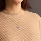 Halskette mit Holzanhänger - 'Leaf'