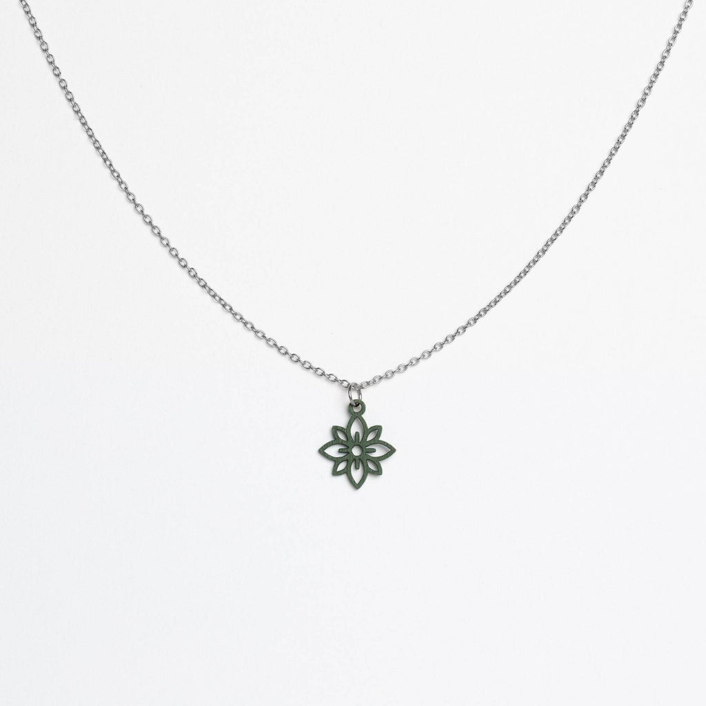 Halskette mit Holzanhänger - 'Flower mini'