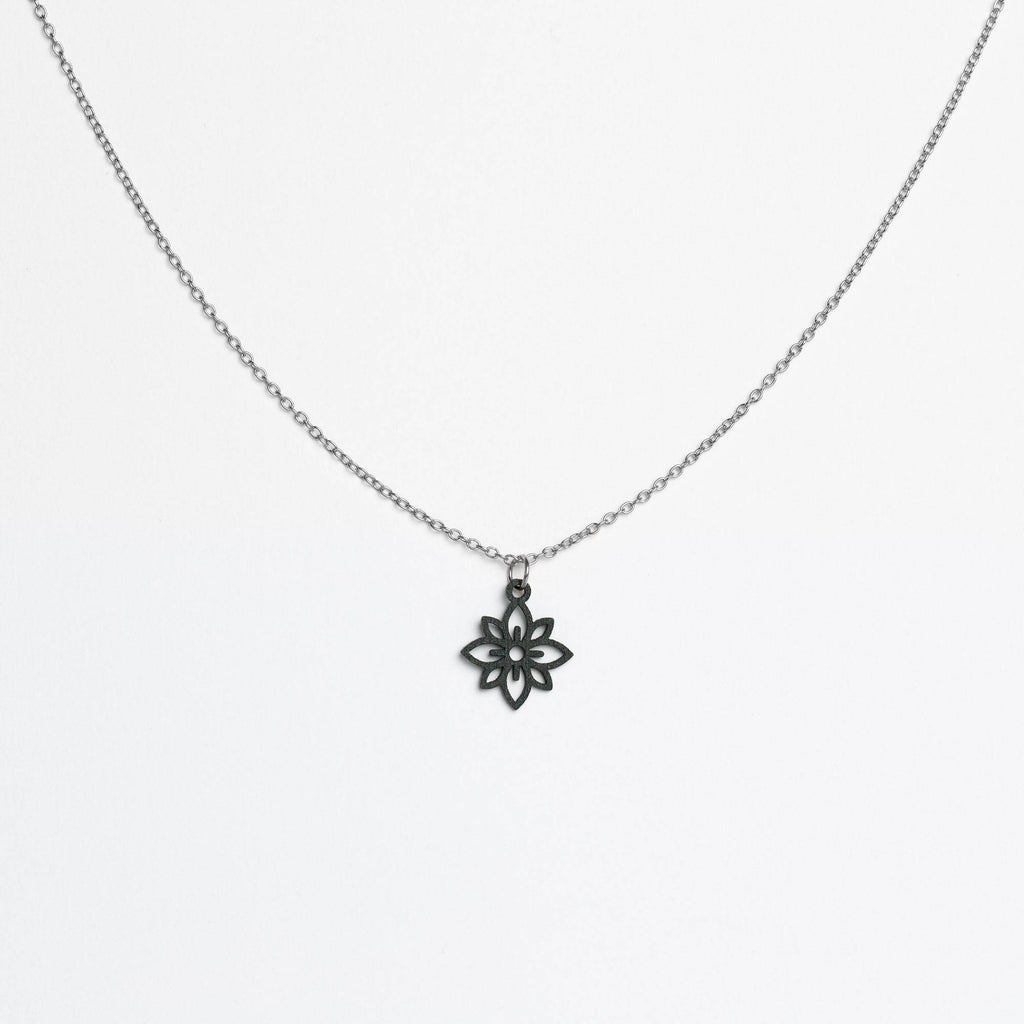 Halskette mit Holzanhänger - 'Flower mini'