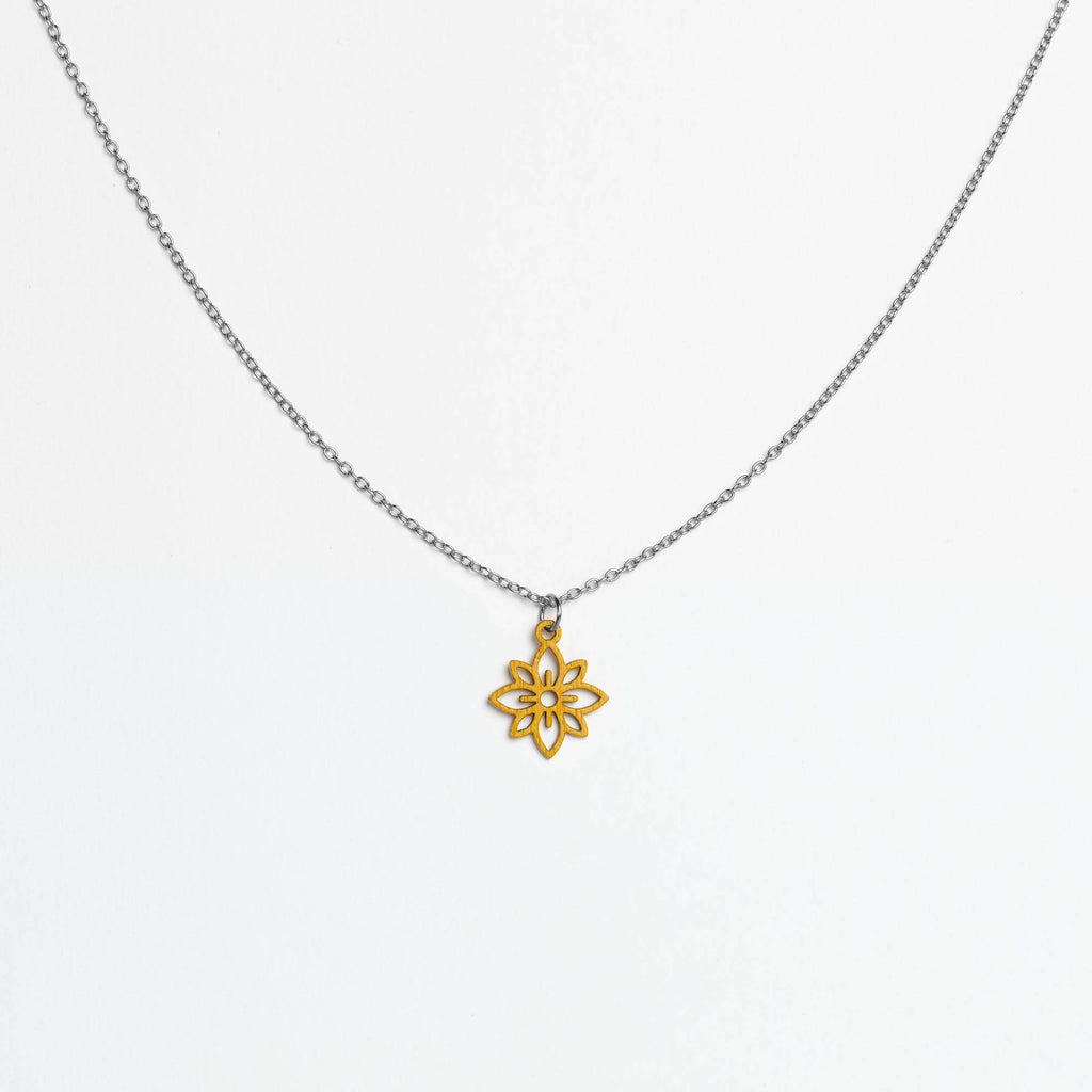 Halskette mit Holzanhänger - 'Flower mini'