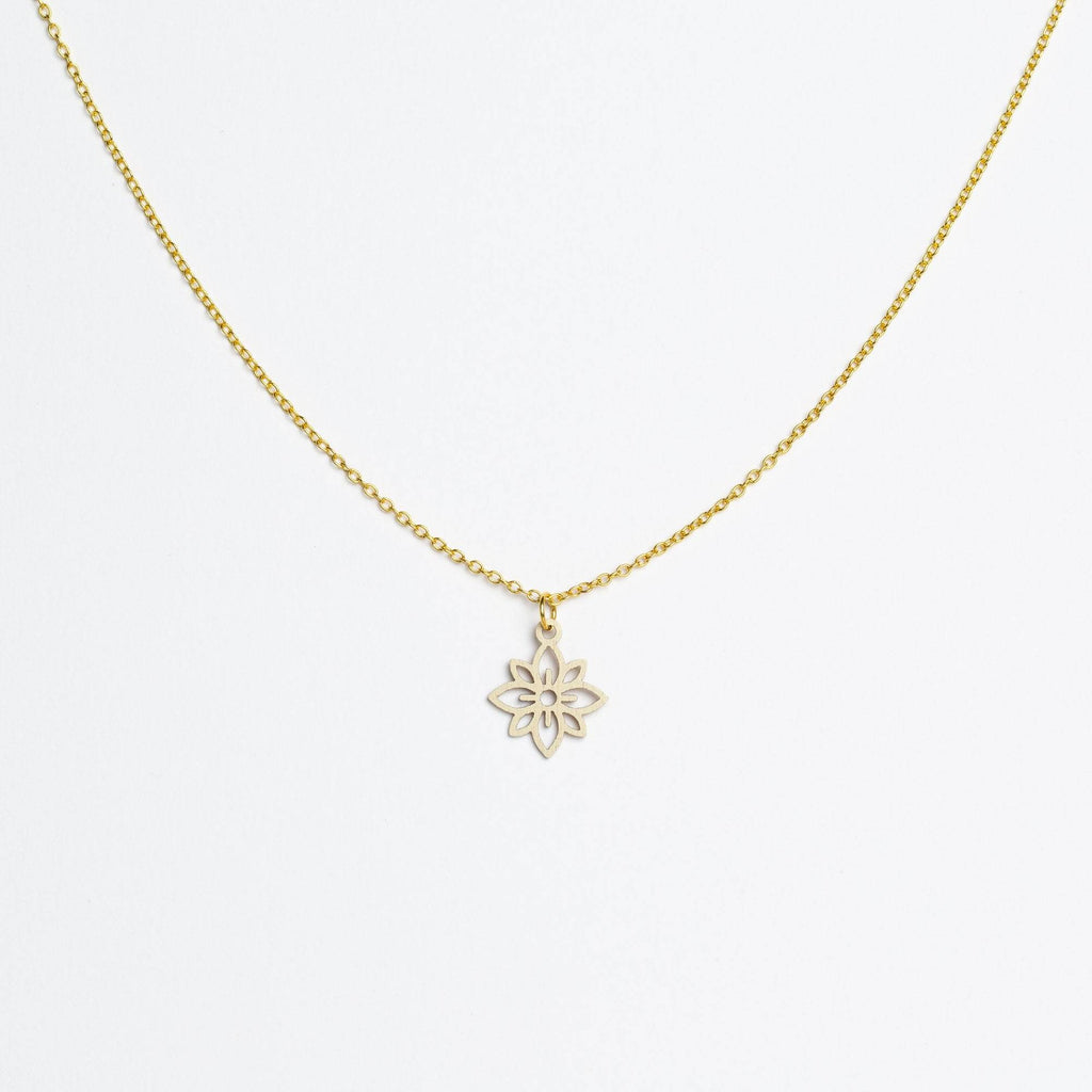 Halskette mit Holzanhänger - 'Flower mini'