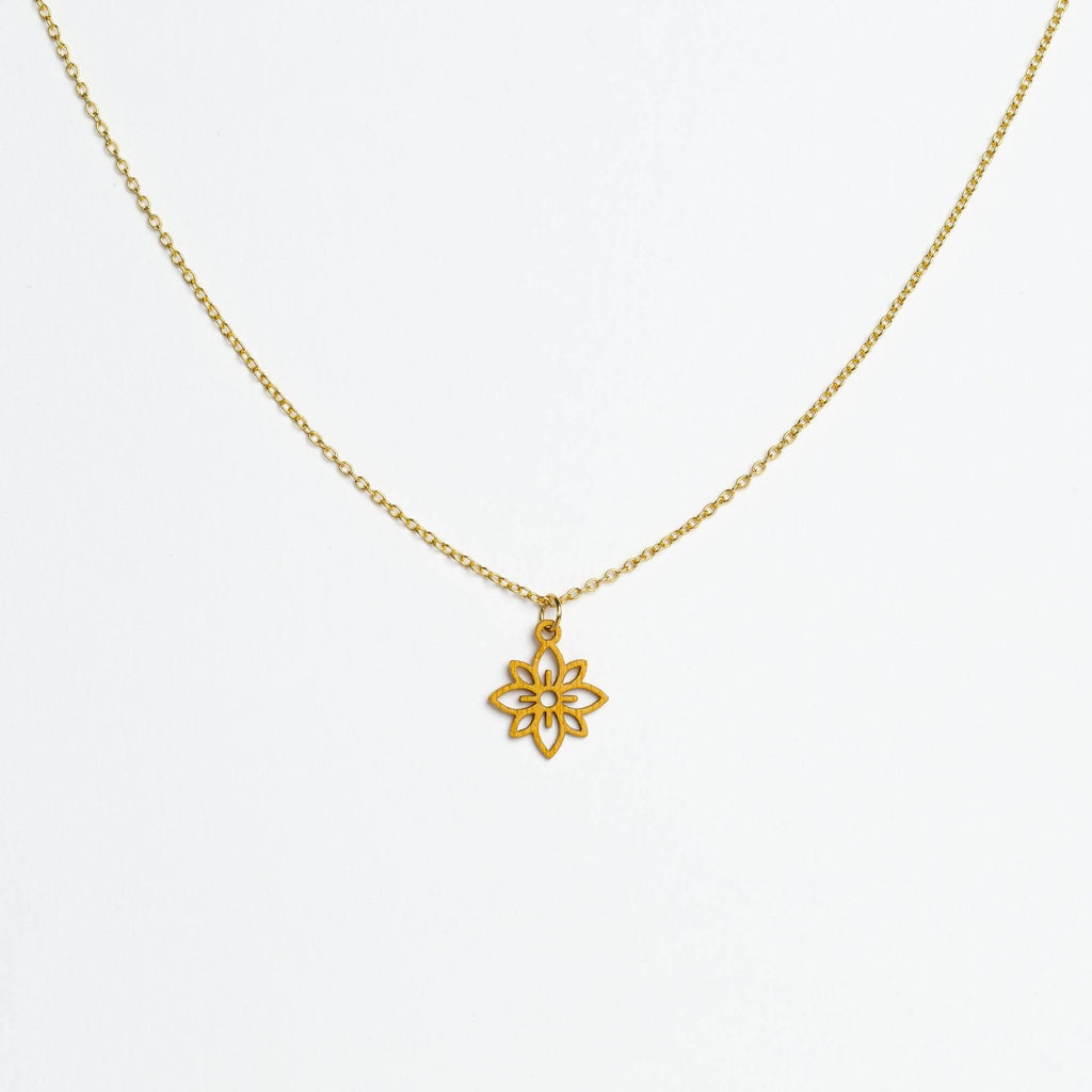 Halskette mit Holzanhänger - 'Flower mini'