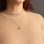 Halskette mit Holzanhänger - 'Lotus'