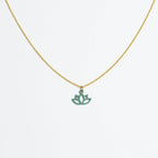 Halskette mit Holzanhänger - 'Lotus'