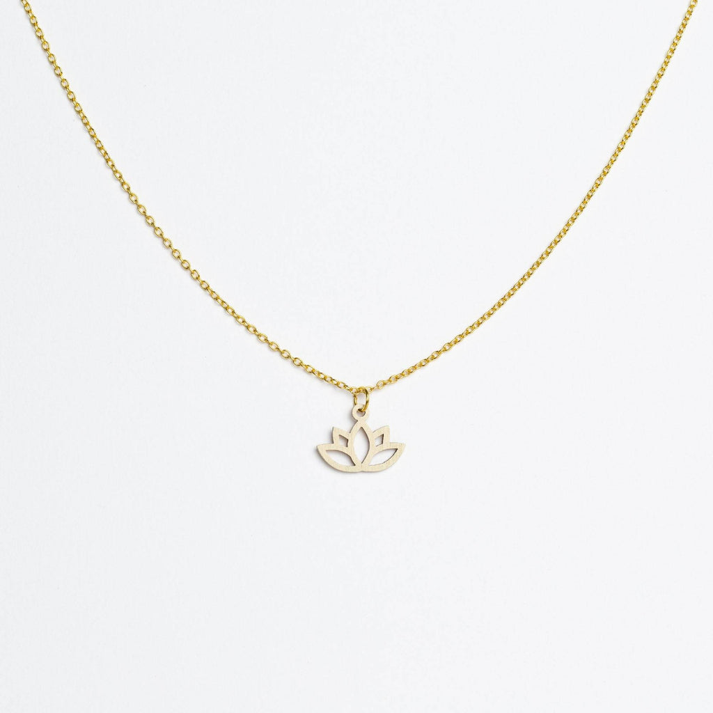 Halskette mit Holzanhänger - 'Lotus'