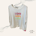 Damen Pullover Love Hope Luck – Weicher Sweatpulli mit positiver Liebesbotschaft