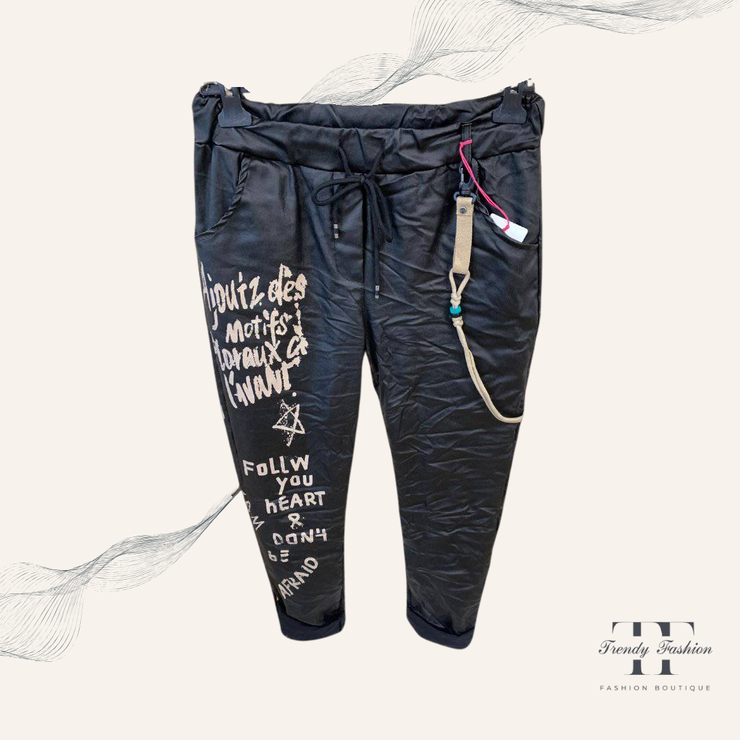 Lederimitat Joggpants - Trendy Fashion