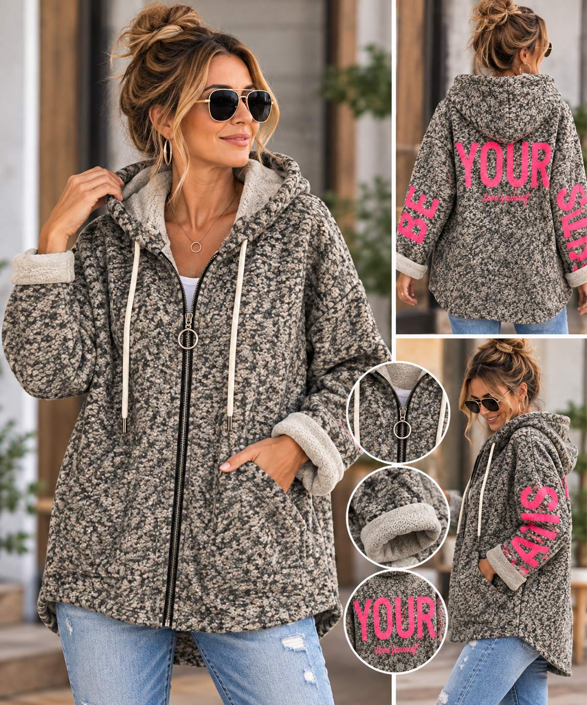Kuschelige Walkstoff Jacke
