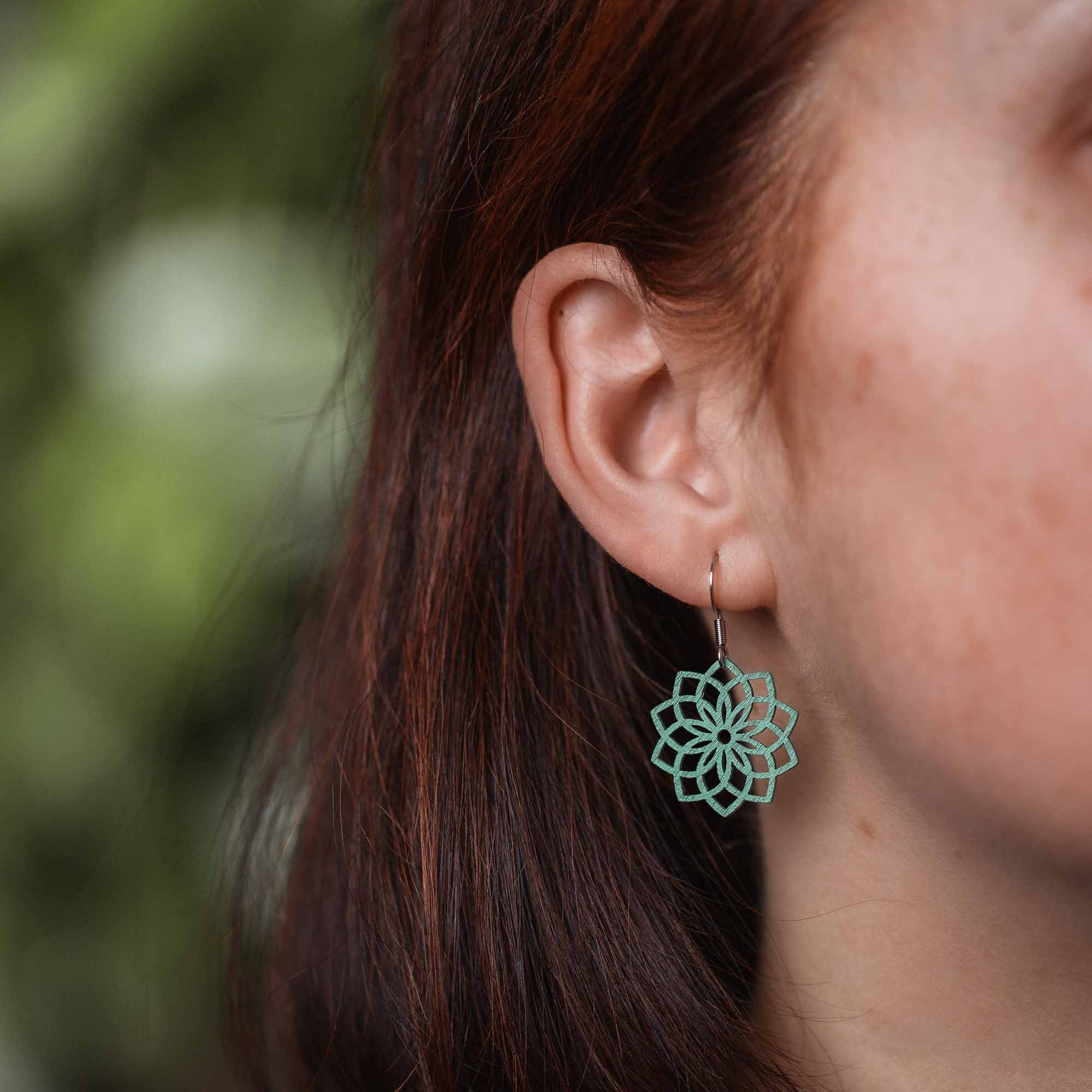 Ohrringe / Ohrhänger aus Holz | Mandala