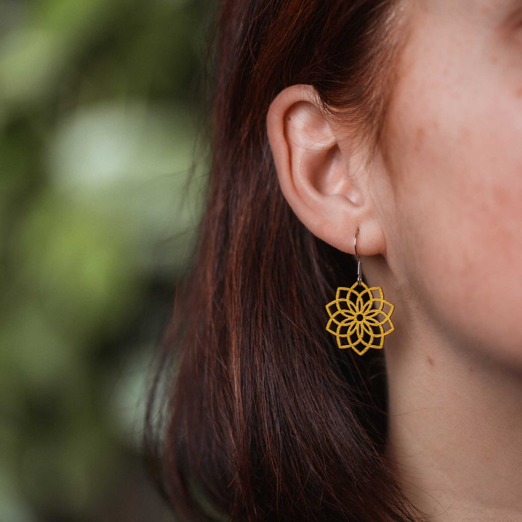 Ohrringe / Ohrhänger aus Holz | Mandala