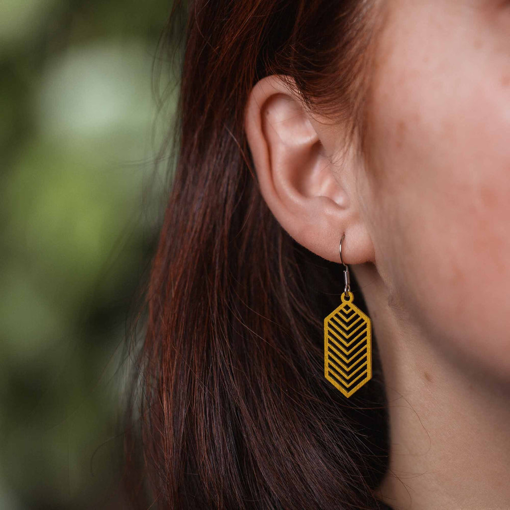 Ohrringe / Ohrhänger aus Holz | Geometric