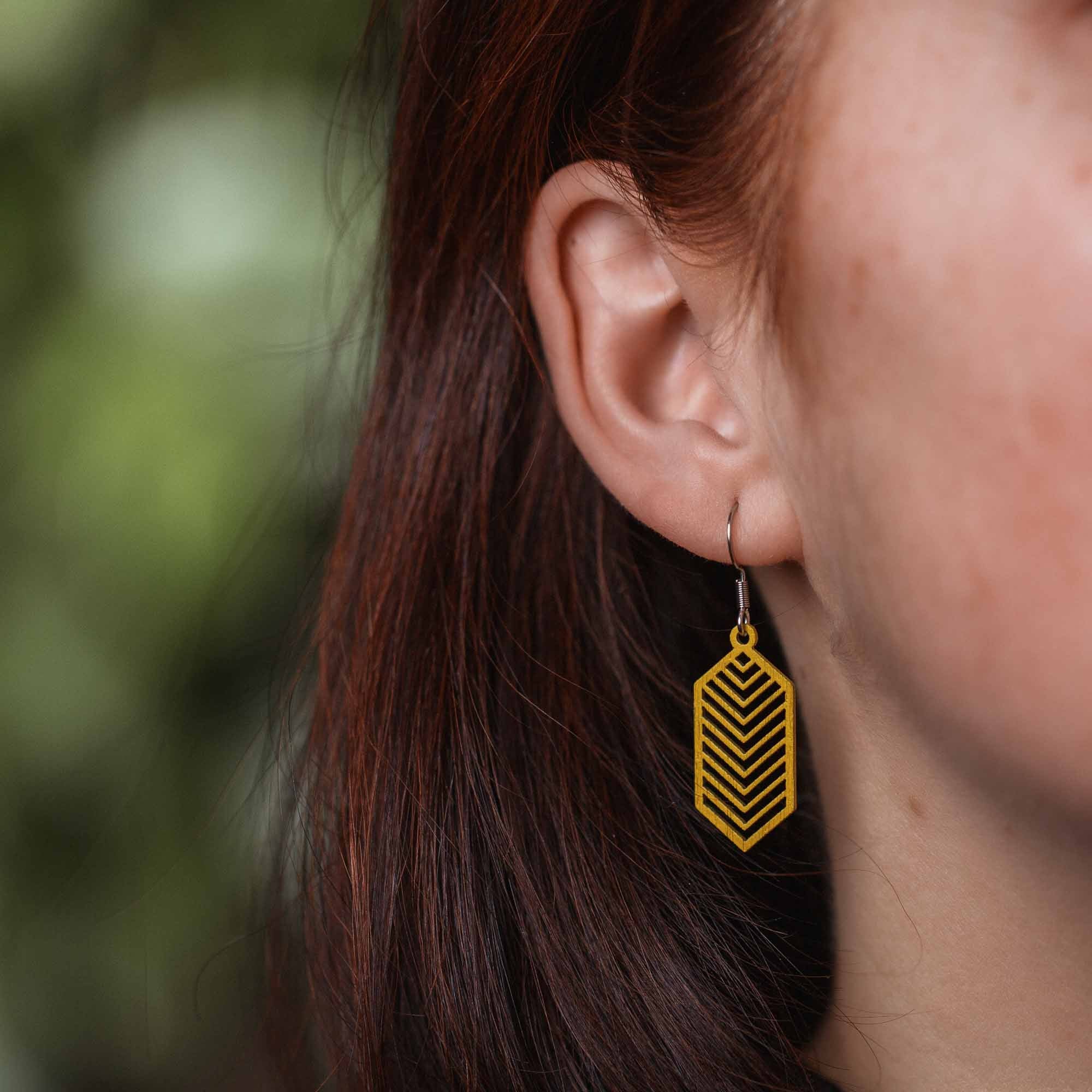 Ohrringe / Ohrhänger aus Holz | Geometric