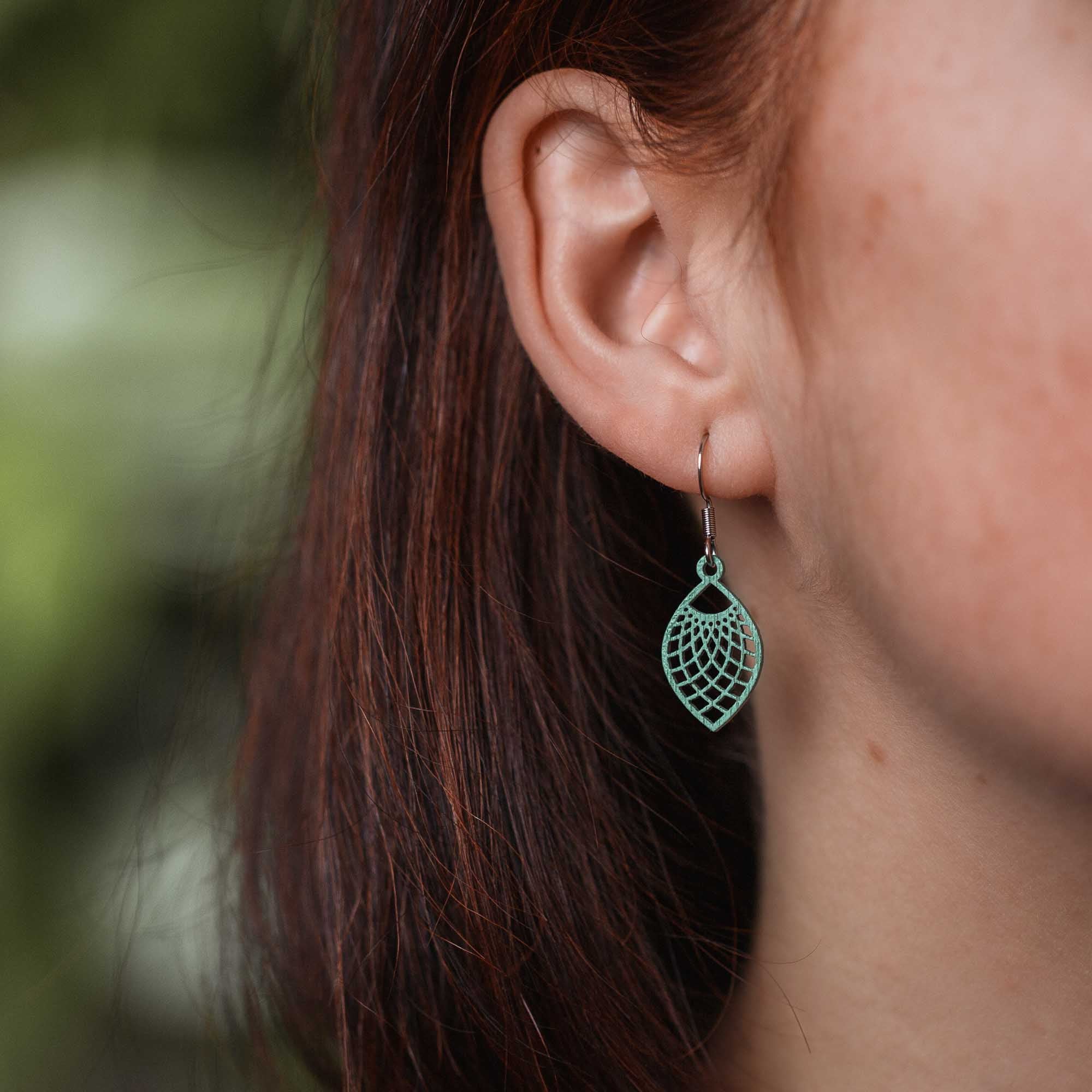 Ohrringe / Ohrhänger aus Holz | Leaf