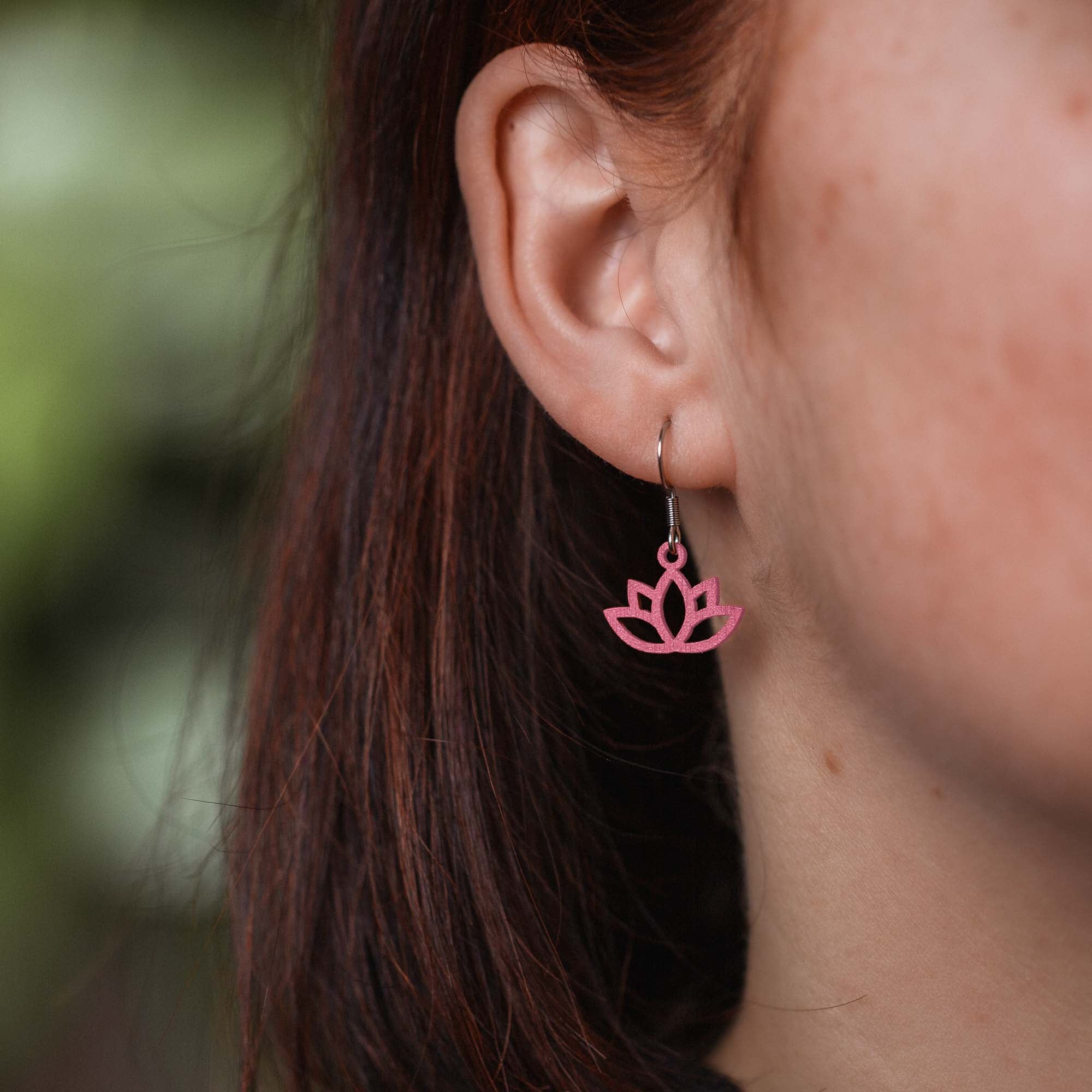 Ohrringe / Ohrhänger aus Holz | Flower Lotus