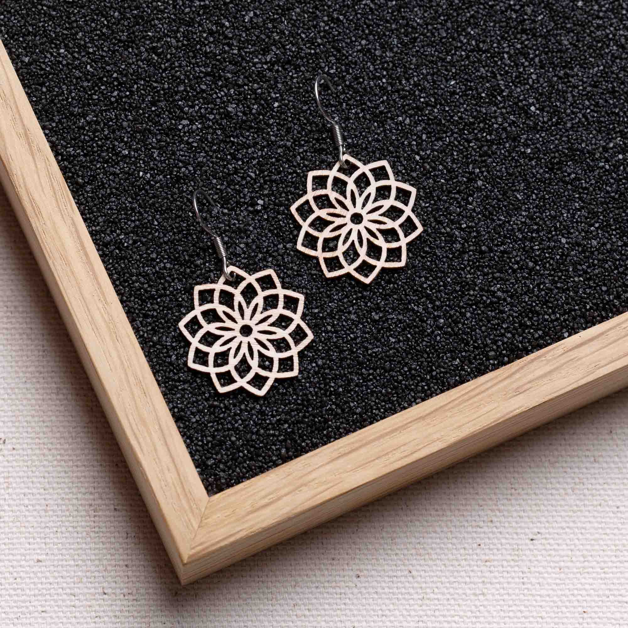 Ohrringe / Ohrhänger aus Holz | Mandala