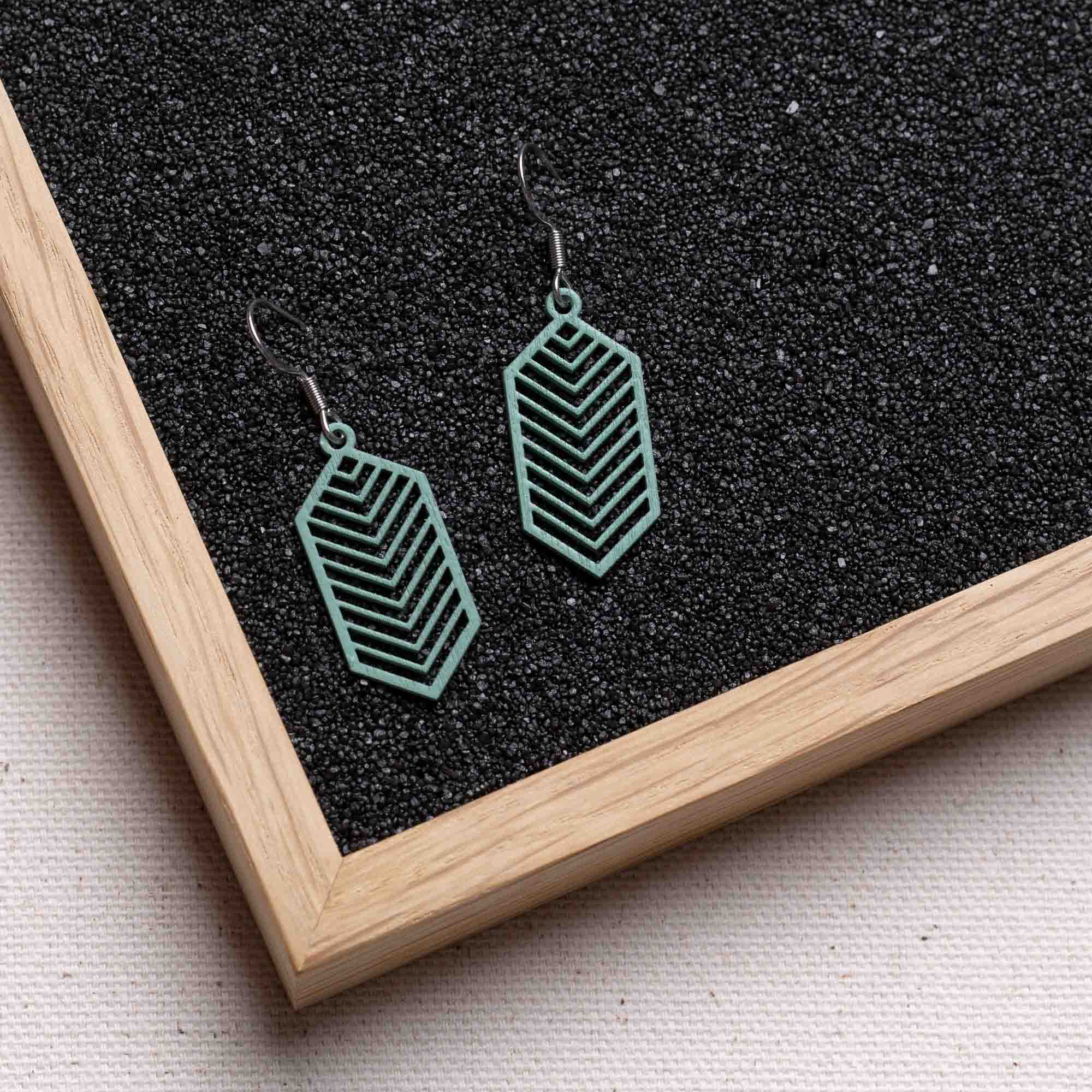 Ohrringe / Ohrhänger aus Holz | Geometric