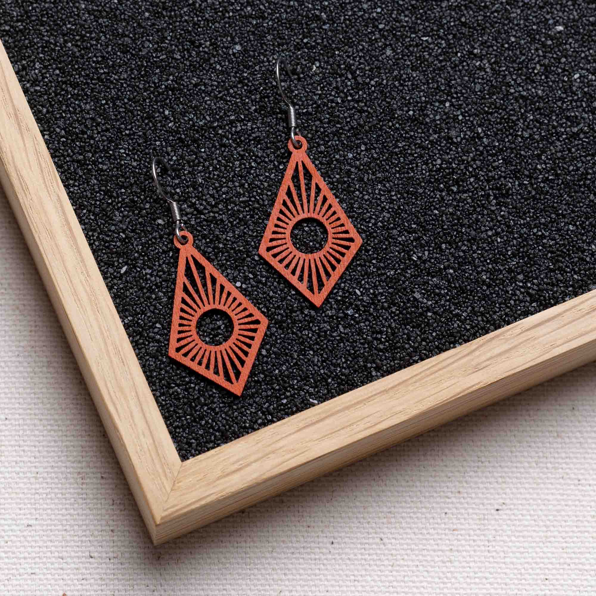 Ohrringe / Ohrhänger aus Holz | Sunrise