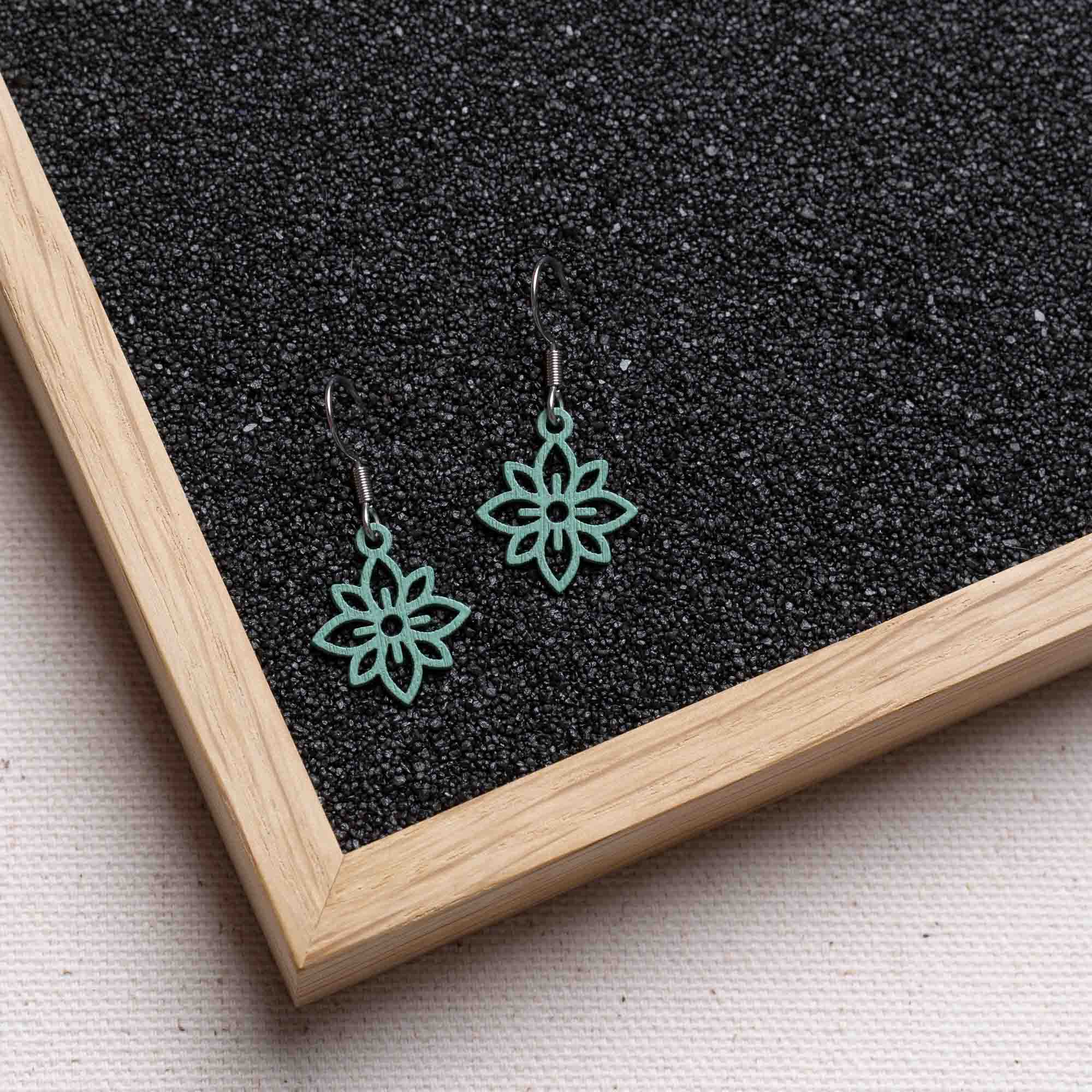 Ohrringe / Ohrhänger aus Holz | Flower mini