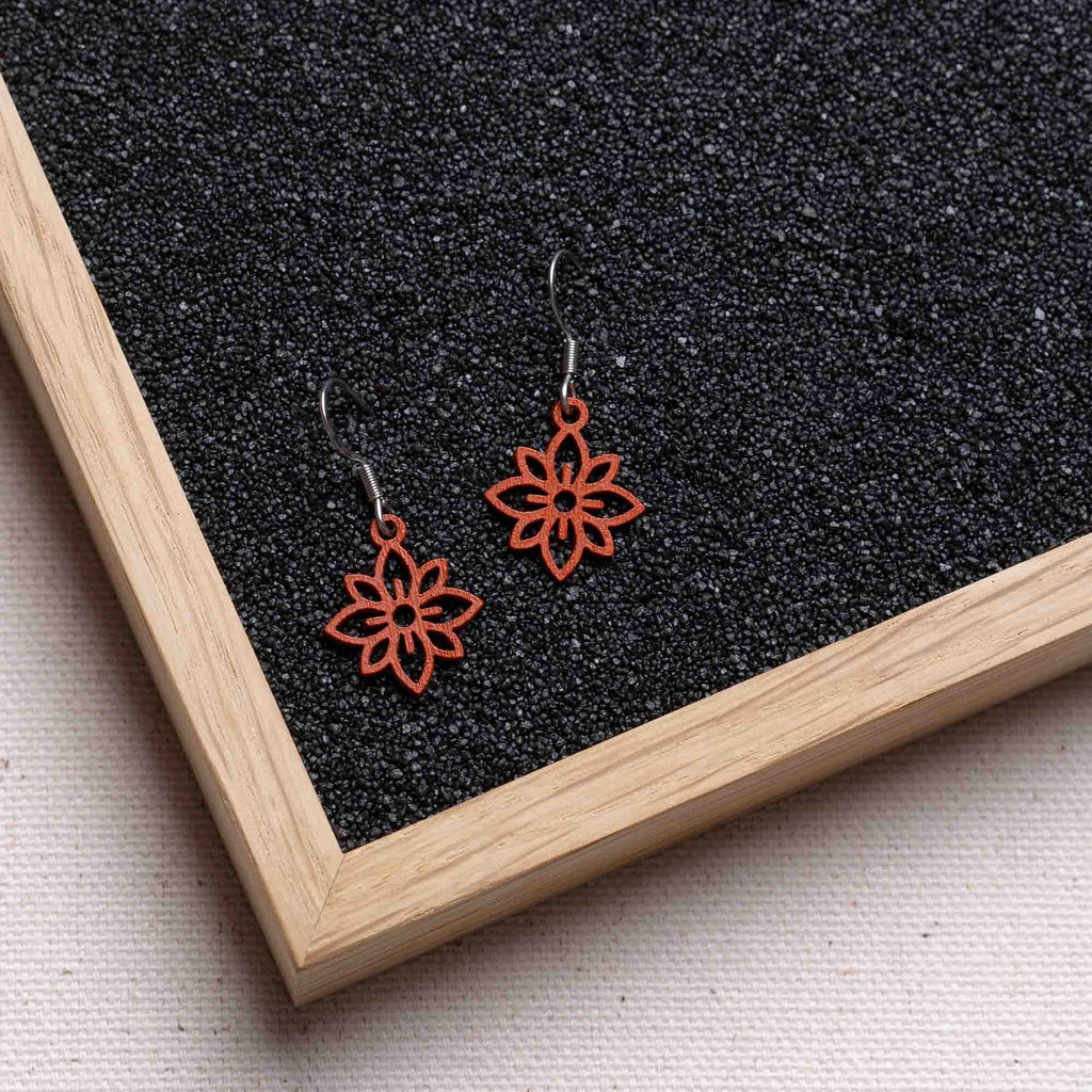 Ohrringe / Ohrhänger aus Holz | Flower mini