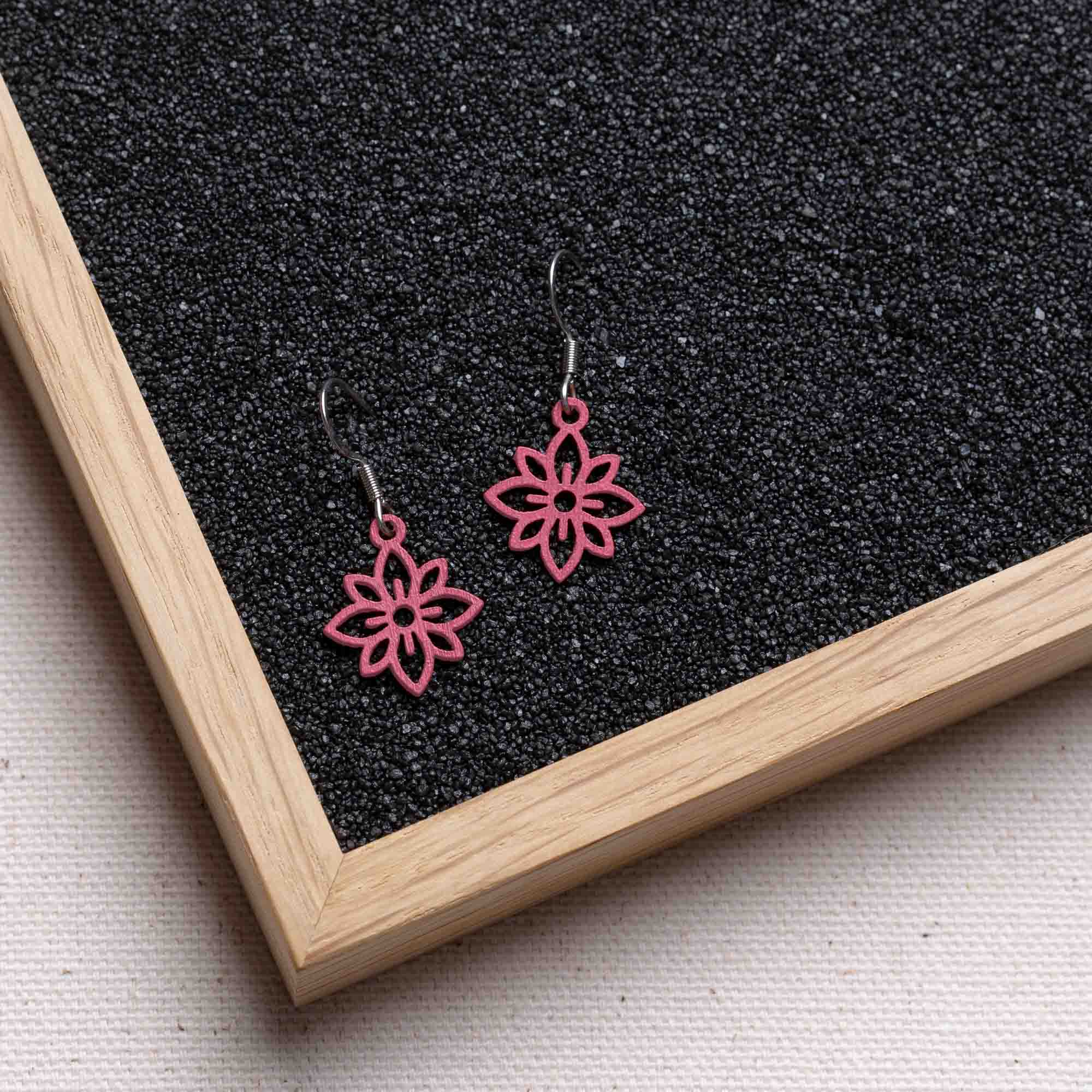 Ohrringe / Ohrhänger aus Holz | Flower mini