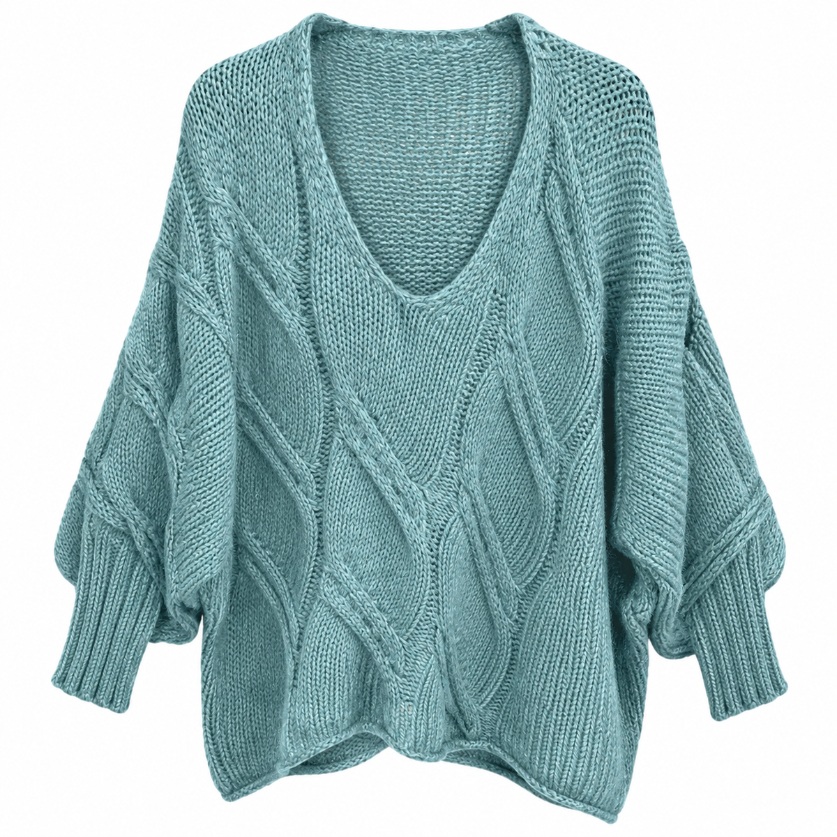 Damen Strickpullover Casoria – Gemütlich & Warm in Türkis