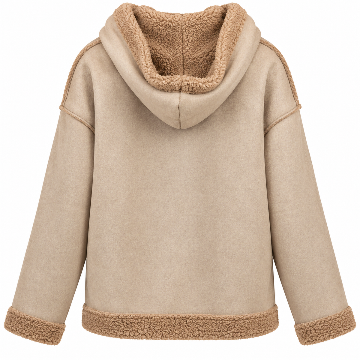 Luce d'Inverno Teddyjacke Beige – Kuschelige Winterjacke mit Kapuze