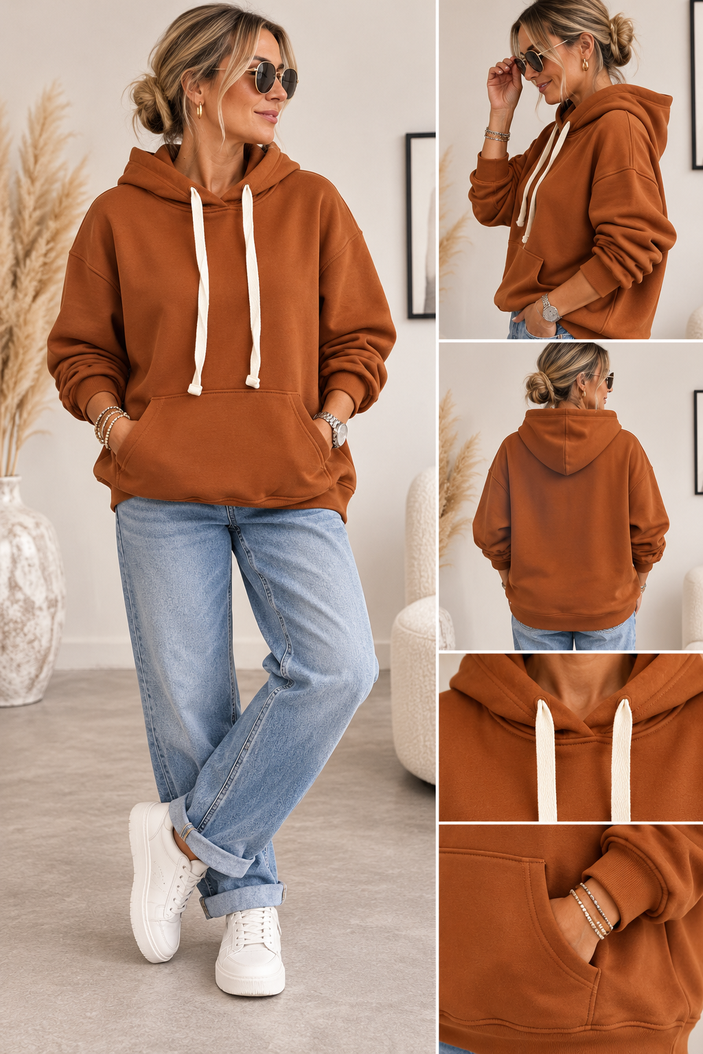 Damen Hoodie Strandgut PureEase – Weich, Bequem & Zeitlos für den Alltag, Braun