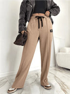 Damen Fleece-Hose mit Taschen – Warme weiche bequeme Hose für Freizeit & Outdoor