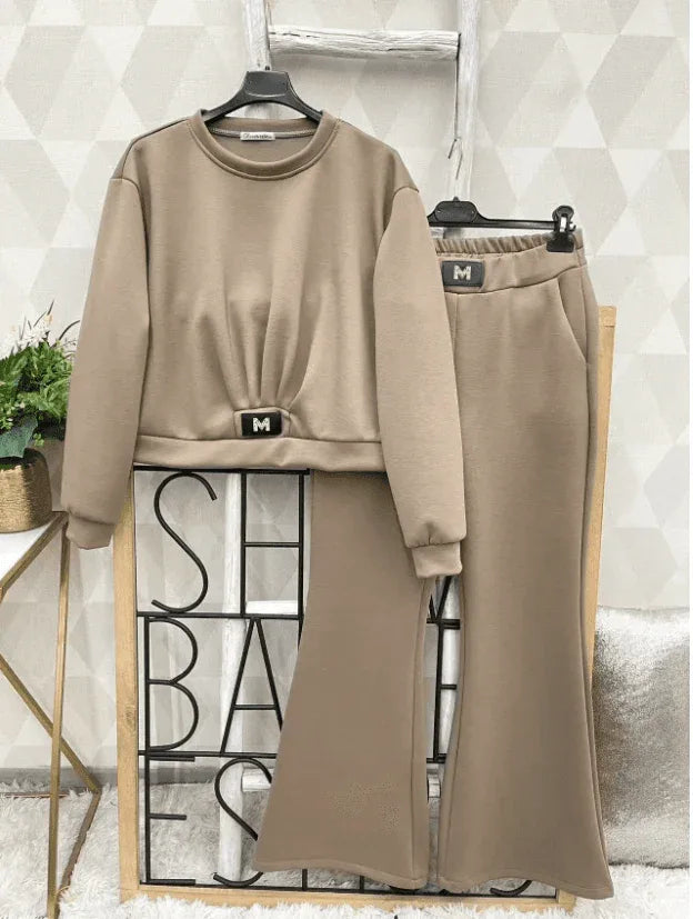 Damen Fleece-Set Zweiteilig – Warmes weiches gemütliches Set für Zuhause & Freizeit